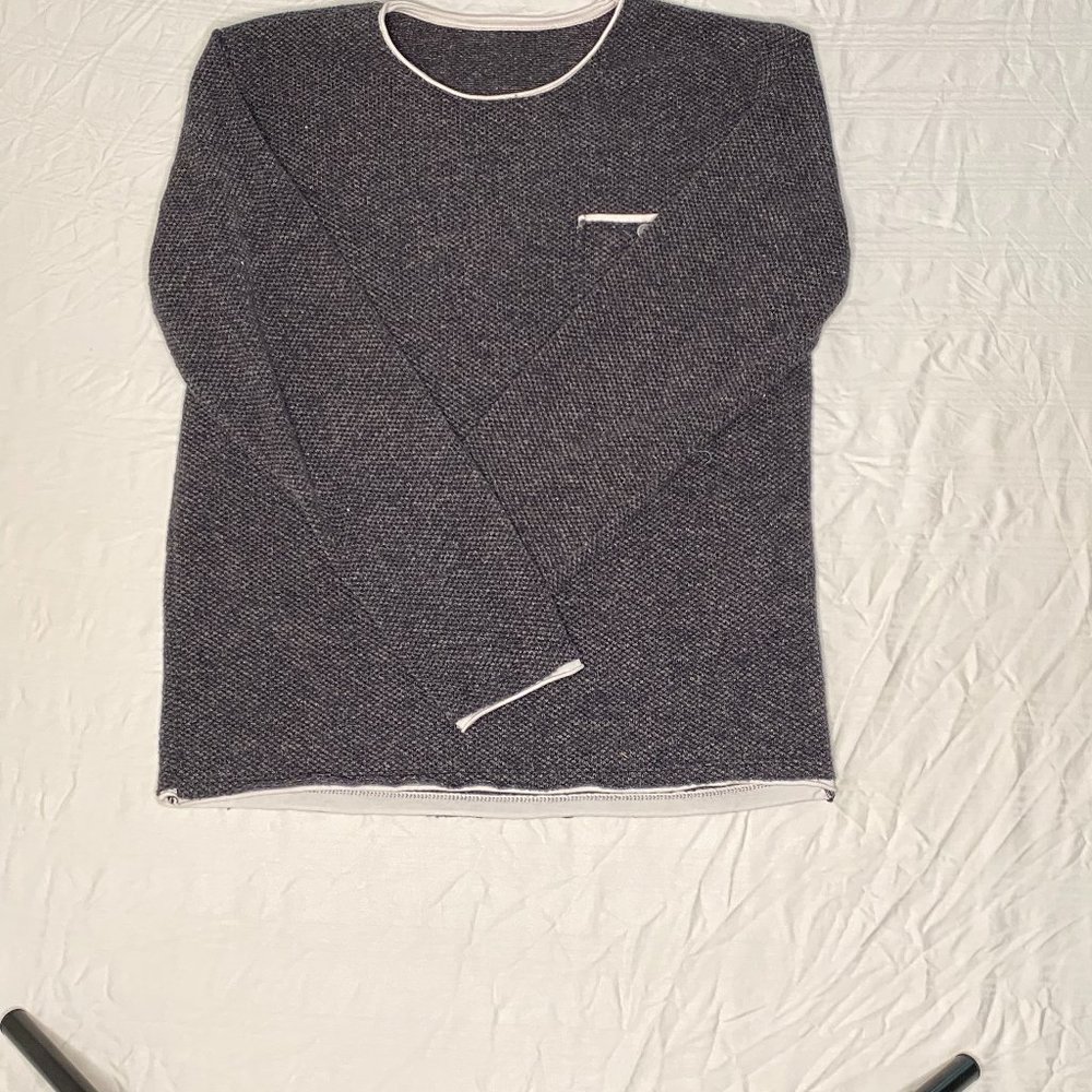 Grey Knitted Long Sleeve Top